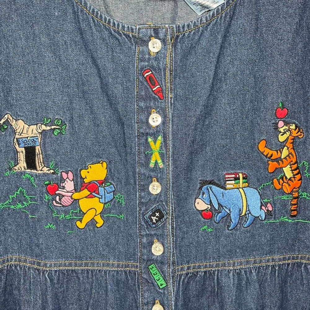 Vtg Winnie the Pooh Disney Catalog Denim Dress Women Size 3XL - Picture 6 of 7